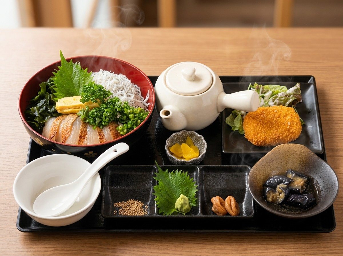 金目鯛としらすのお茶漬け定食